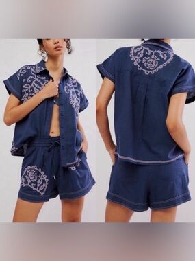 Free People Summer Love Shorts Set